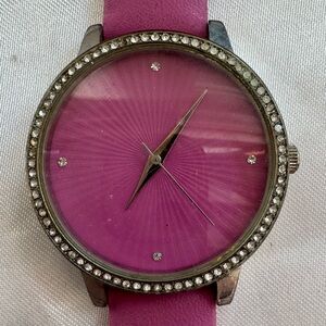 NIB Croton Pink Watch with Rhinestone Bezel